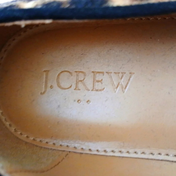 J Crew Calf Hair Smoking Loafer S Women’s Size 7.5 Leopard Print Flats - Picture 6 of 10